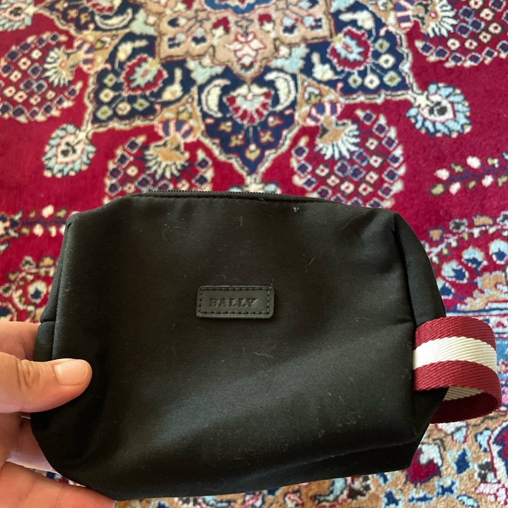 BALLY X SWISS Nylon Cosmetic Bag Mini Black.